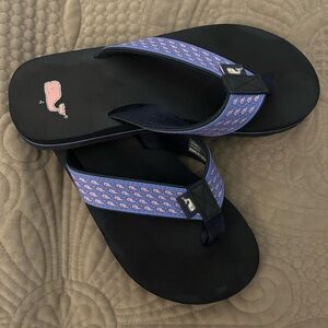Vineyard Vines Kids Flip Flops - Black and Purple